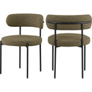  Color_Olive -- Beacon Olive Green Boucle Fabric Upholstered Dining Chair IMAGE 9