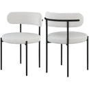  Color_Cream -- Beacon Cream Vegan Leather And Boucle Fabric Upholstered Dining Chair IMAGE 10