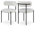  Color_Cream -- Beacon Cream Vegan Leather And Boucle Fabric Upholstered Dining Chair IMAGE 1