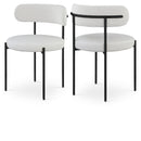  Color_Cream -- Beacon Cream Vegan Leather And Boucle Fabric Upholstered Dining Chair IMAGE 1