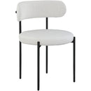  Color_Cream -- Beacon Cream Vegan Leather And Boucle Fabric Upholstered Dining Chair IMAGE 3