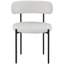 Color_Cream -- Beacon Cream Vegan Leather And Boucle Fabric Upholstered Dining Chair IMAGE 4