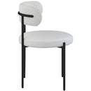  Color_Cream -- Beacon Cream Vegan Leather And Boucle Fabric Upholstered Dining Chair IMAGE 5