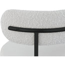  Color_Cream -- Beacon Cream Vegan Leather And Boucle Fabric Upholstered Dining Chair IMAGE 7