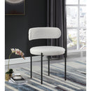  Color_Cream -- Beacon Cream Vegan Leather And Boucle Fabric Upholstered Dining Chair IMAGE 8