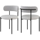 Meridian Beacon Taupe Vegan Leather and Boucle Fabric Dining Chair IMAGE 10