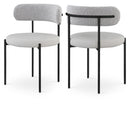  Color_Taupe -- Beacon Taupe Vegan Leather And Boucle Fabric Upholstered Dining Chair IMAGE 1
