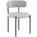 Color_Taupe -- Beacon Taupe Vegan Leather And Boucle Fabric Upholstered Dining Chair IMAGE 3