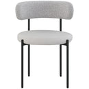  Color_Taupe -- Beacon Taupe Vegan Leather And Boucle Fabric Upholstered Dining Chair IMAGE 4
