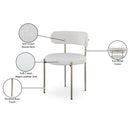  Color_Cream -- Beacon Cream Vegan Leather And Boucle Fabric Upholstered Dining Chair IMAGE 10