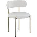  Color_Cream -- Beacon Cream Vegan Leather And Boucle Fabric Upholstered Dining Chair IMAGE 1