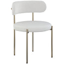  Color_Cream -- Beacon Cream Vegan Leather And Boucle Fabric Upholstered Dining Chair IMAGE 1