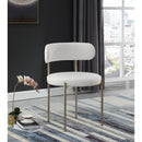  Color_Cream -- Beacon Cream Vegan Leather And Boucle Fabric Upholstered Dining Chair IMAGE 2