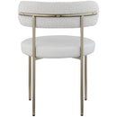  Color_Cream -- Beacon Cream Vegan Leather And Boucle Fabric Upholstered Dining Chair IMAGE 3