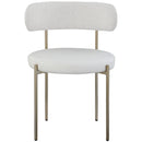  Color_Cream -- Beacon Cream Vegan Leather And Boucle Fabric Upholstered Dining Chair IMAGE 4