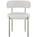 Meridian Beacon Cream Vegan Leather and Boucle Fabric Dining Chair IMAGE 4