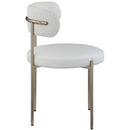  Color_Cream -- Beacon Cream Vegan Leather And Boucle Fabric Upholstered Dining Chair IMAGE 5