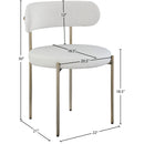  Color_Cream -- Beacon Cream Vegan Leather And Boucle Fabric Upholstered Dining Chair IMAGE 9