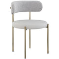  Color_Taupe -- Beacon Taupe Vegan Leather And Boucle Fabric Upholstered Dining Chair IMAGE 1