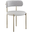  Color_Taupe -- Beacon Taupe Vegan Leather And Boucle Fabric Upholstered Dining Chair IMAGE 1