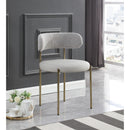  Color_Taupe -- Beacon Taupe Vegan Leather And Boucle Fabric Upholstered Dining Chair IMAGE 2
