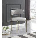 Meridian Beacon Taupe Vegan Leather and Boucle Fabric Dining Chair IMAGE 2
