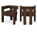  Color_Brown -- Athena Brown Velvet Upholstered Dining Chair IMAGE 1