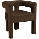  Color_Brown -- Athena Brown Velvet Upholstered Dining Chair IMAGE 4