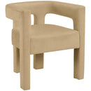  Color_Camel -- Athena Camel Velvet Upholstered Dining Chair IMAGE 4