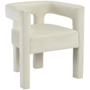  Color_Cream -- Athena Cream Velvet Upholstered Dining Chair IMAGE 4