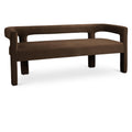  Color_Brown -- Athena Brown Velvet Upholstered Bench IMAGE 1