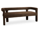  Color_Brown -- Athena Brown Velvet Upholstered Bench IMAGE 1