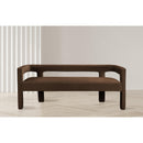  Color_Brown -- Athena Brown Velvet Upholstered Bench IMAGE 2