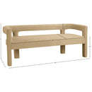 Color_Camel -- Athena Camel Velvet Upholstered Bench IMAGE 6