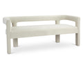 Color_Cream -- Athena Cream Velvet Upholstered Bench IMAGE 1