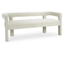  Color_Cream -- Athena Cream Velvet Upholstered Bench IMAGE 1