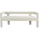  Color_Cream -- Athena Cream Velvet Upholstered Bench IMAGE 4