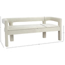  Color_Cream -- Athena Cream Velvet Upholstered Bench IMAGE 6