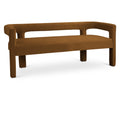  Color_Saddle -- Athena Saddle Velvet Upholstered Bench IMAGE 1