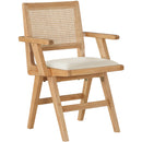  Color_Cream/ Natural -- Abby Cream Vegan Leather Upholstered Dining Arm Chair IMAGE 3