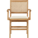  Color_Cream/ Natural -- Abby Cream Vegan Leather Upholstered Dining Arm Chair IMAGE 4