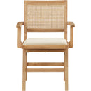 Meridian Abby Cream Vegan Leather Dining Arm Chair IMAGE 4