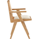  Color_Cream/ Natural -- Abby Cream Vegan Leather Upholstered Dining Arm Chair IMAGE 5