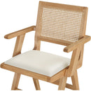  Color_Cream/ Natural -- Abby Cream Vegan Leather Upholstered Dining Arm Chair IMAGE 6