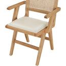  Color_Cream/ Natural -- Abby Cream Vegan Leather Upholstered Dining Arm Chair IMAGE 7