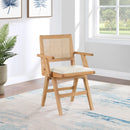  Color_Cream/ Natural -- Abby Cream Vegan Leather Upholstered Dining Arm Chair IMAGE 8