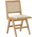  Color_Cream/ Natural -- Abby Cream Vegan Leather Upholstered Dining Side Chair IMAGE 3