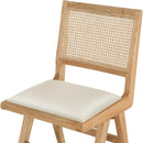  Color_Cream/ Natural -- Abby Cream Vegan Leather Upholstered Dining Side Chair IMAGE 6