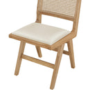  Color_Cream/ Natural -- Abby Cream Vegan Leather Upholstered Dining Side Chair IMAGE 7