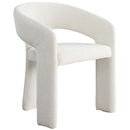 Meridian Rendition Cream Plush Fabric Dining Chair IMAGE 1
